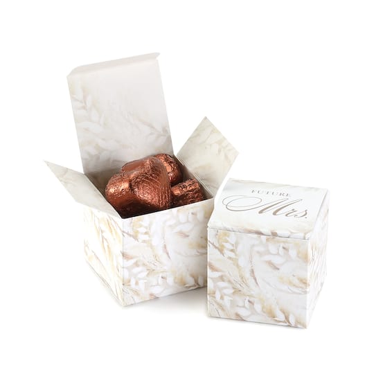 Hortense B. Hewitt Co. White & Cream Dried Floral Bridal Shower Blank Favor Boxes, 25ct.